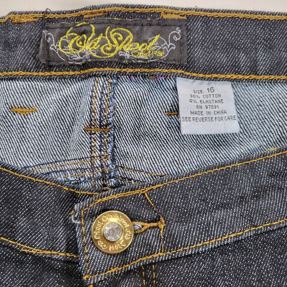 Old Skool Original Casual Button Zip Denim Medium Wash Jeans Womens Size 16 Blue - Picture 6 of 8
